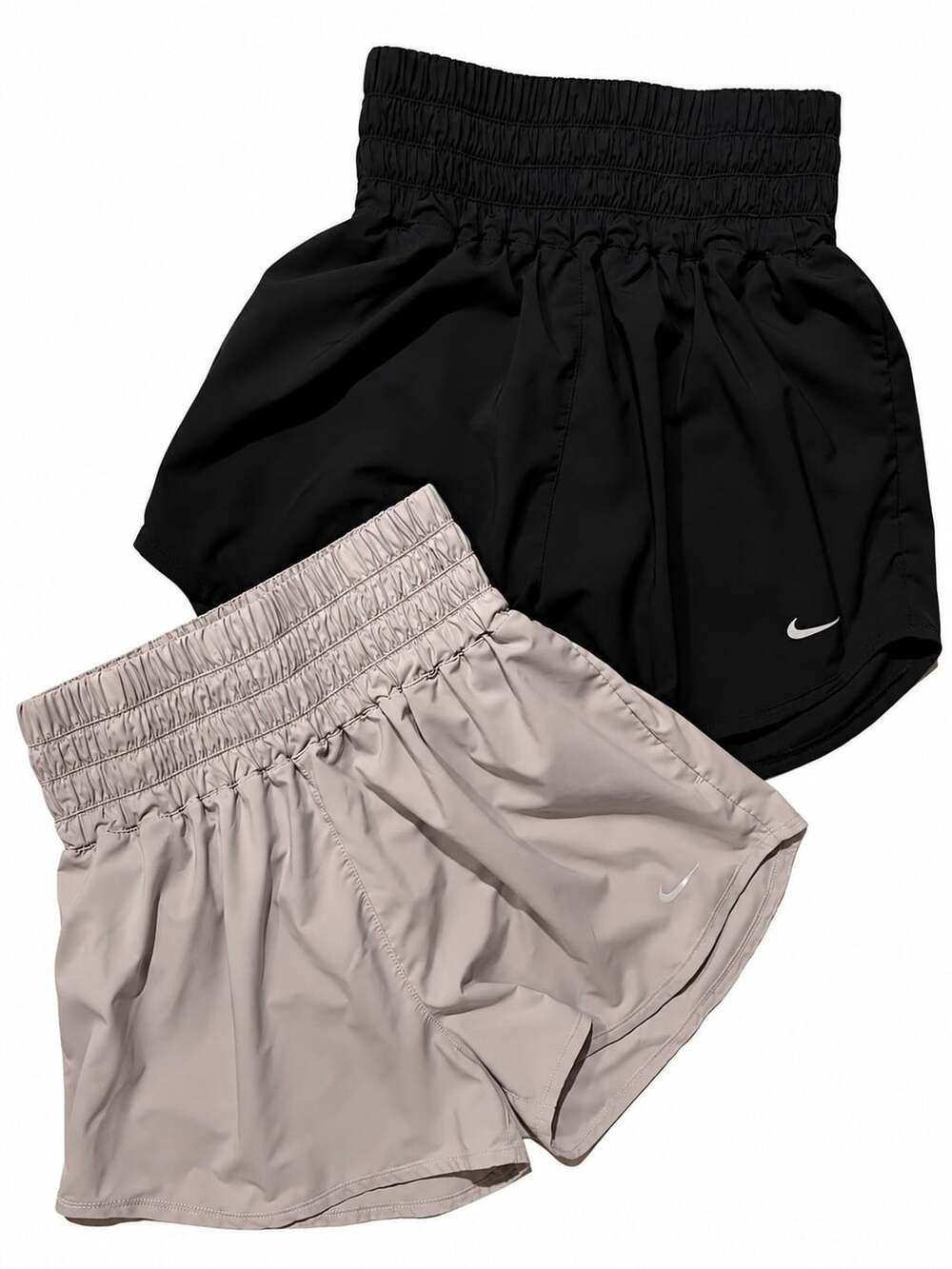 Pair of 2- Nike Dri-FIT 3" Athletic Shorts Black & Beige